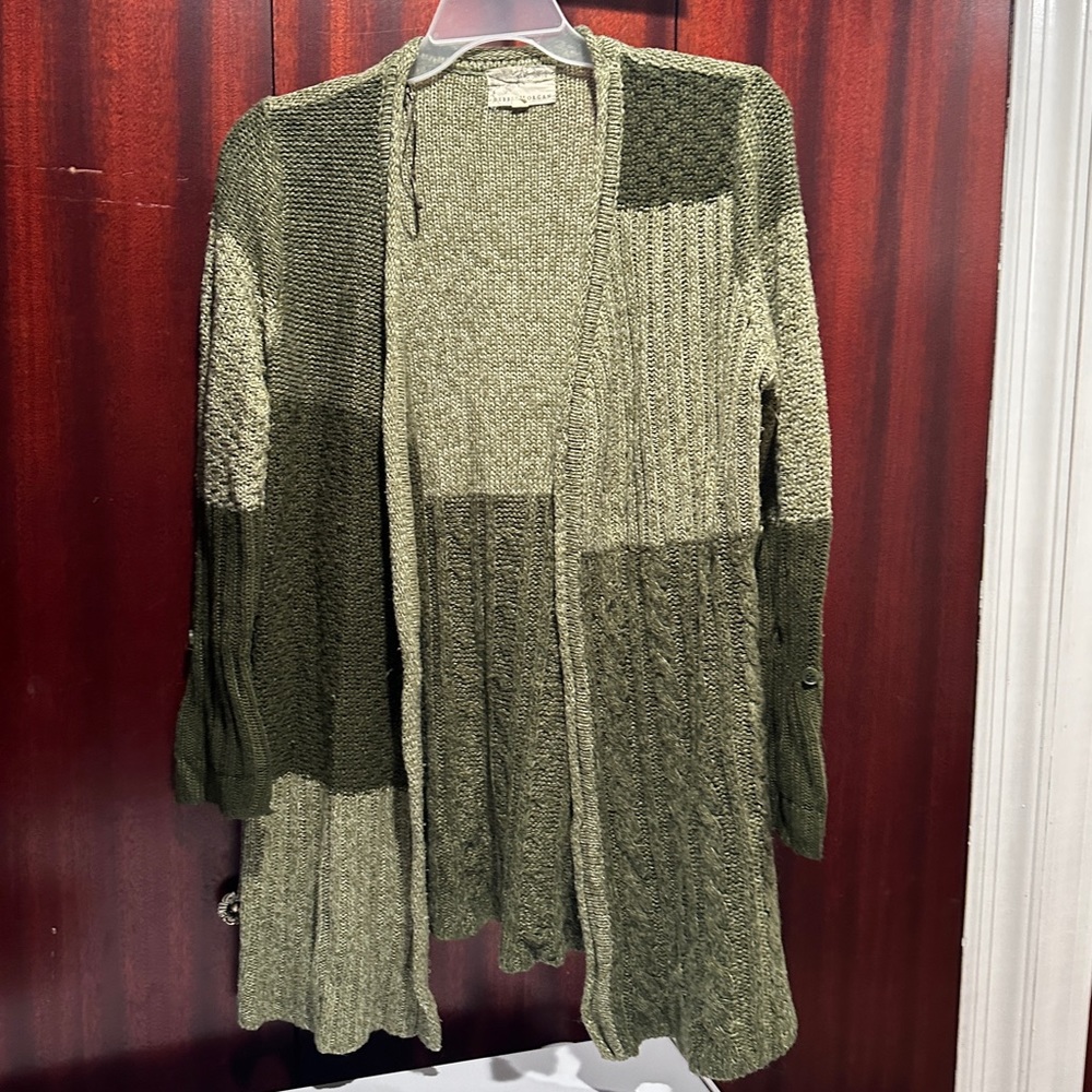 Debbie Morgan- Green Sweater Cardigan